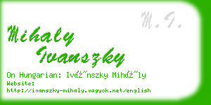 mihaly ivanszky business card